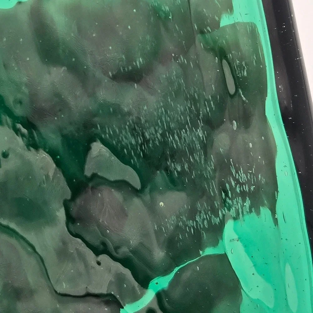 Vintage Early Blenko 3732 Pillow Vase Sea Green Textured Rectangular Art Glass